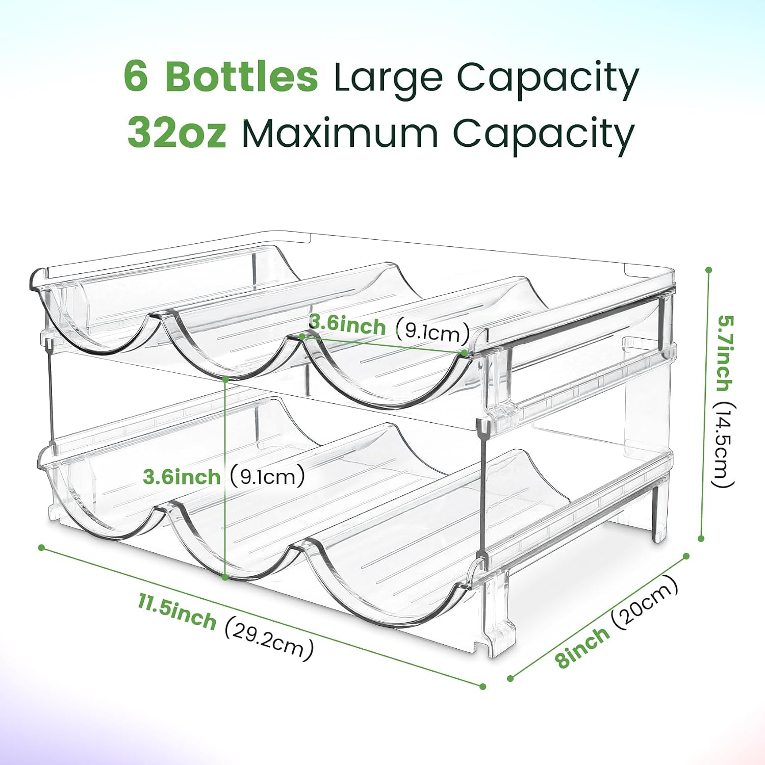 Water Bottle Organizer for Cabinet, Water Bottle Storage Organizer, 2 Packs Water Bottle Storage Rack, Water Bottle Holder for Cabinet, Stackable Water Bottle Storage Rack | 2 Packs Tumbler Organizer, Water Bottle Holder for Cabiner, Fridge, Kitchen, Desktop, Pantry